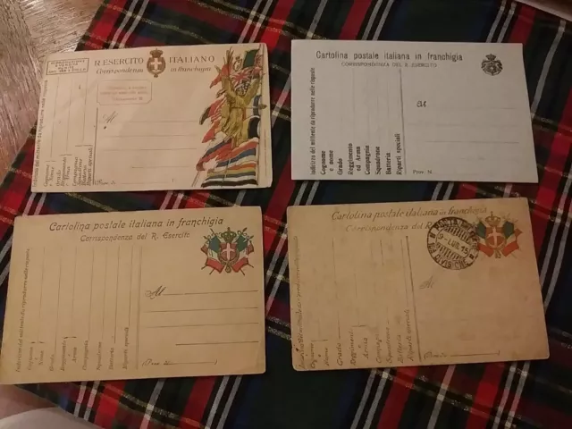 Ww1 Lotto 4 Cartoline Postali Militari In Franchigia