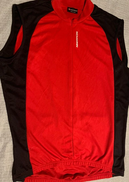 Rare Schwinn Red Bike Jersey Vintage Shirt w/ Pouches 3/4 Zip- Men's Medium