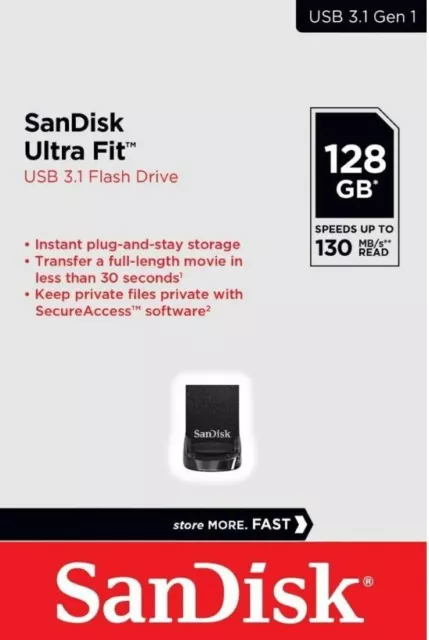 Sandisk Ultra Fit USB-Stick 128GB USB 3.1 Flash Drive High Speed pendrive