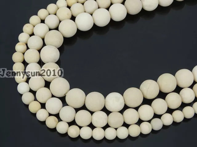 Natural Matte Fossil Stone Gemstone Round Spacer Beads 15'' 6mm 8mm 10mm 12mm