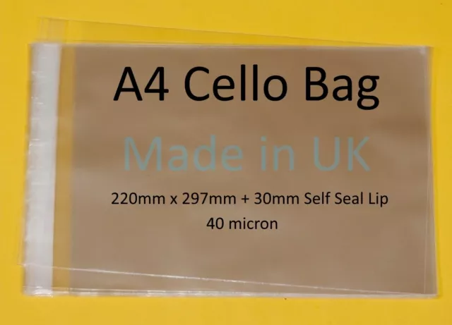 Clear Cello Card Bags - Cellophane Display Bag for Cards & Photos - UK Post Free