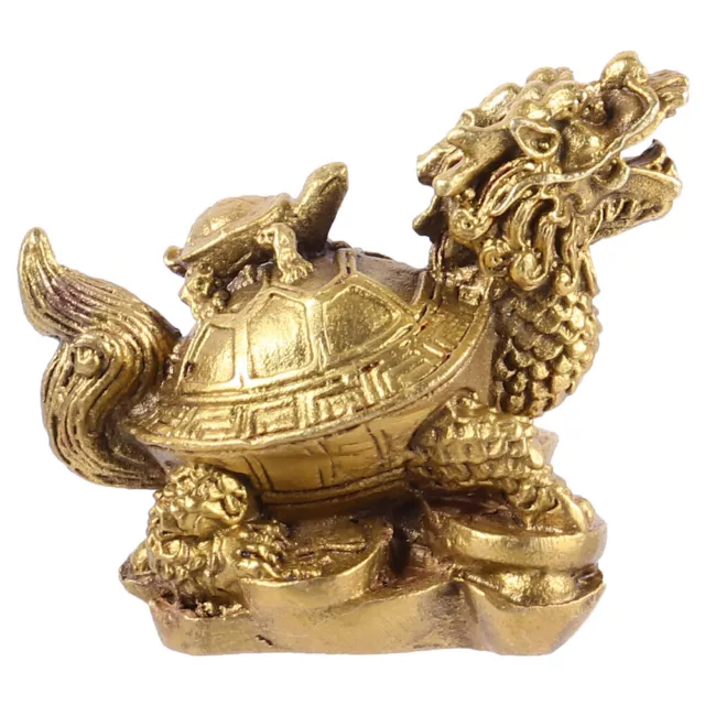 Yellow Chinese Turtle Statue for Wealth and Luck
