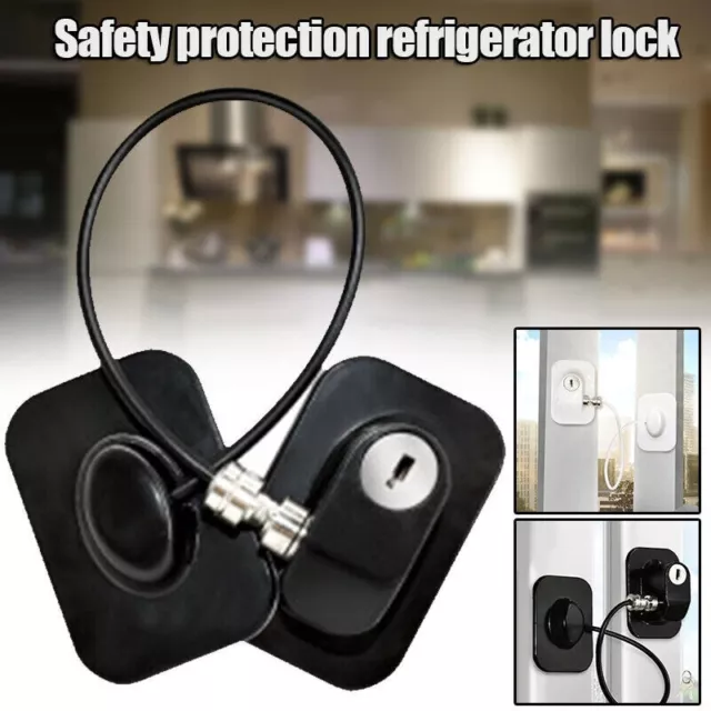 Refrigerator Lock with 2 Keys Fridge Cabinet Child Safety Childproof Window Door 2