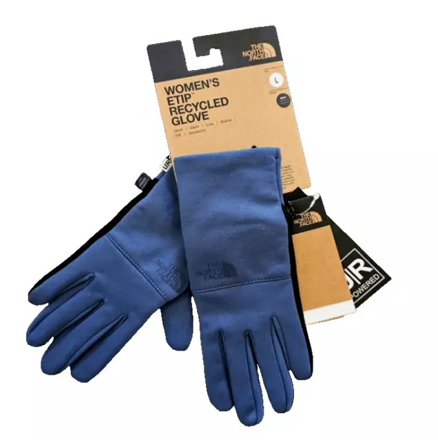 The North Face Womens Etip Recycled Gloves Shady Blue Size L New