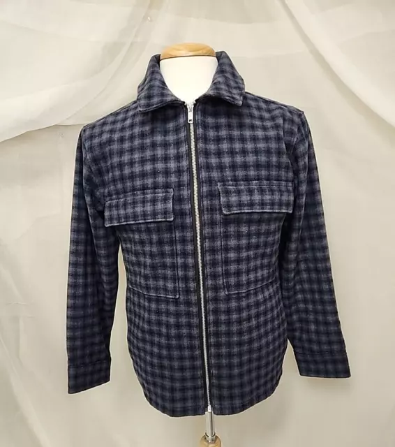 NWT Abercrombie & Fitch Plaid Flannel Shirt Jacket Shacket Zip MSRP $120 XS