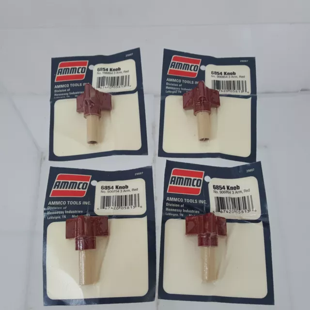 Set of 4 Genuine Ammco 6854 Red Tri-Wing Knob for 3000, 4000 & 4100 Brake Lathe