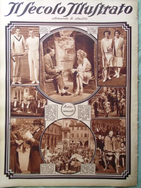 Il Secolo Illustrato 10 Maggio 1930 Hungerford Tennis Toscanini Shearer Gandhi 2