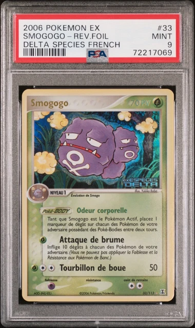 Carte Pokémon Smogogo Holo Reverse 33/113 PSA 9 EX Espèce Delta - FR 🔥