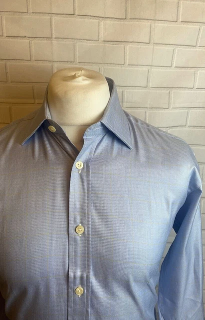 Camicia Charles Tyrwhitt blu scacco 15,5"" - 33"" vestibilità regolare doppio polsino