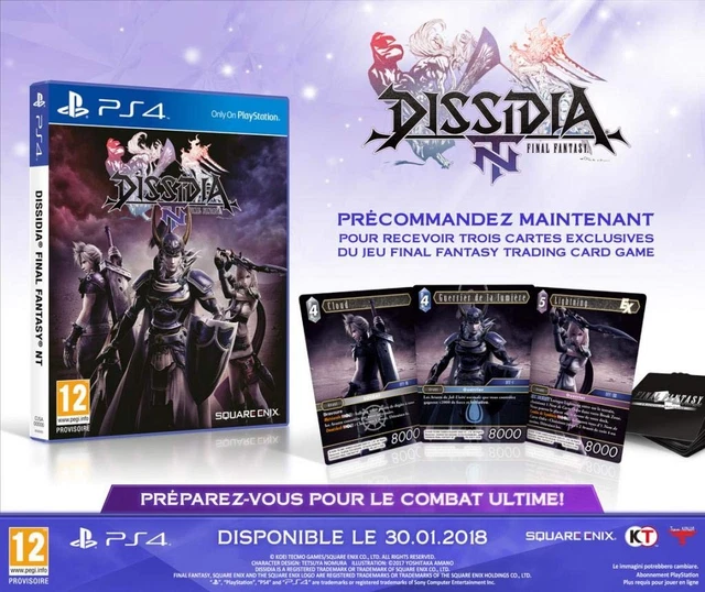 DISSIDIA FINAL FANTASY NT PlayStation 4 PS4 - Disque et inserts