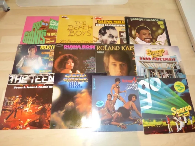 12" Schallplatten - 20 alte Vinyl LPs, Rock Pop Soul Disco Schlager aus 70er