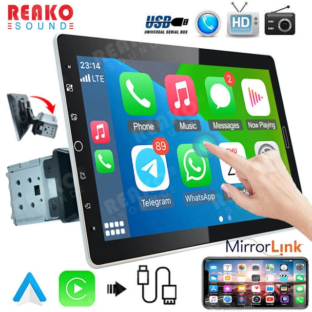 10.1& CAR STEREO Apple Carplay Radio Bluetooth Single 1 Din Touch