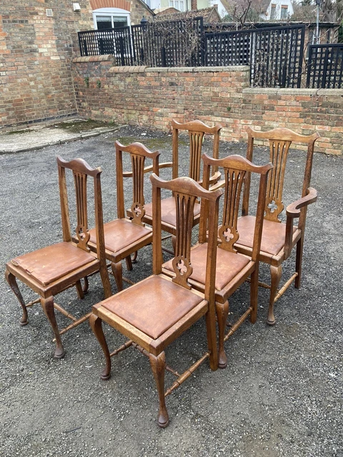 antique oak dining chairs 6