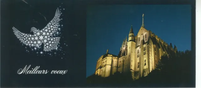 Carte de vœux du Mont-Saint-Michel avec enveloppe, neuve.
