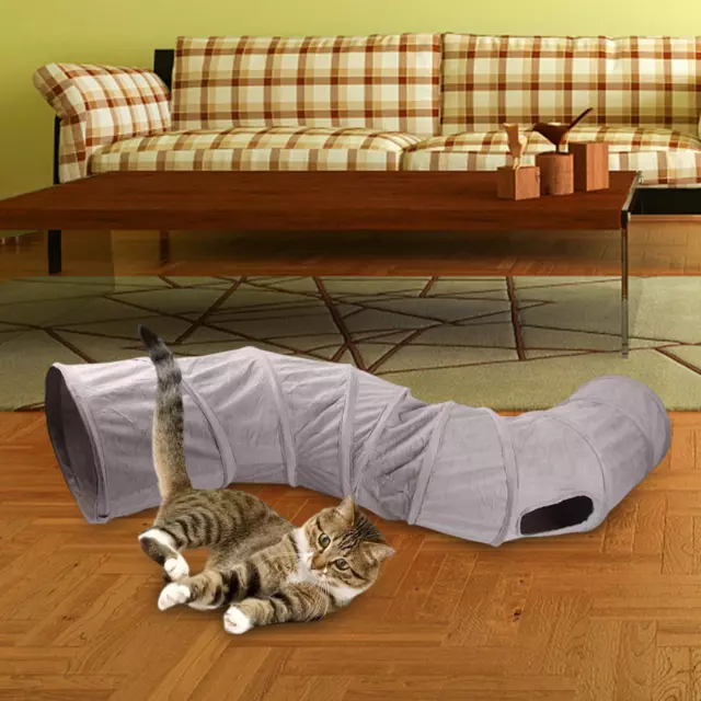 Tunnel pour chat jouet pour animal de compagnie  tube jouet avec judas pliable
