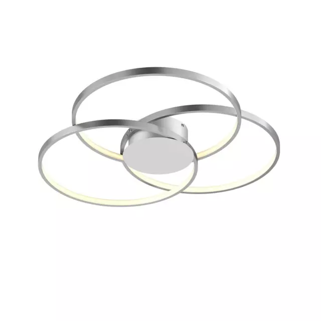 Lindby Riley LED-Deckenleuchte Deckenlampe Lampe Leuchte dimmbar alu 40W Ø 80 cm