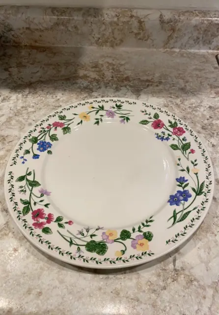 Farberware Stoneware English Garden 225 12" Round Serving Platter Chop Plate
