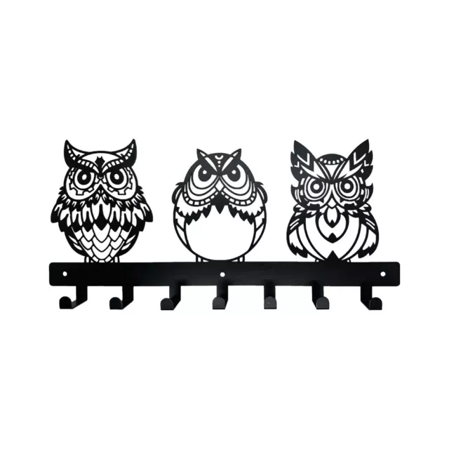 1pc Metal Owl Wall Mounted Coat Rack, Decorative Row Hook, Household