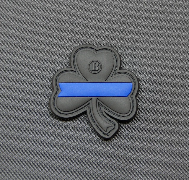 THIN BLUE LINE Clover PVC Uniform Patch Police Morale Lucky Irish LEO