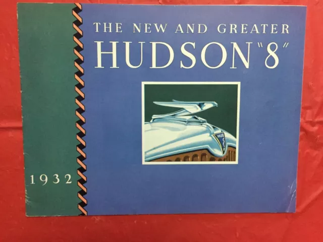 1932 HUDSON "NEW & GREATER HUDSON '8' " Car Dealer Sales Brochure