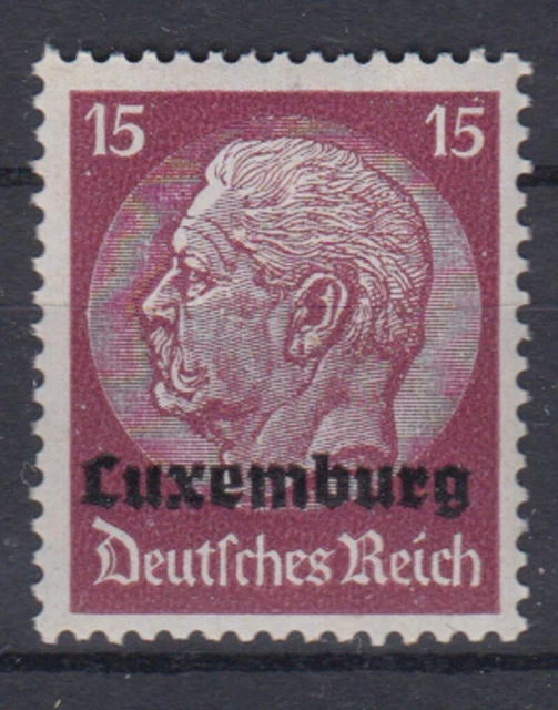 Luxemburg 8 Hindenburg mit waagerechtem Aufdruck 15 Pf postfrisch