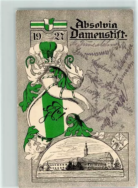 13443550 - 8400 Regensburg 1927 Absolvia Damenstift Studentenwappen 1927
