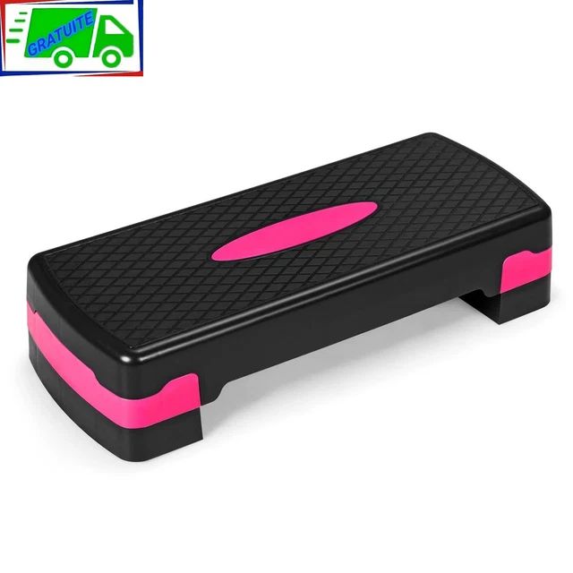 Stepper Ajustable Pro Fitness - 5 Niveaux - 30 Cm - Noir - Neuf Avec Petites Marques