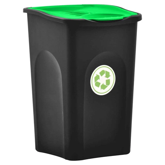 Poubelle avec Couvercle à Charnière 50 L Récipient Déchets Intérieur vidaXL