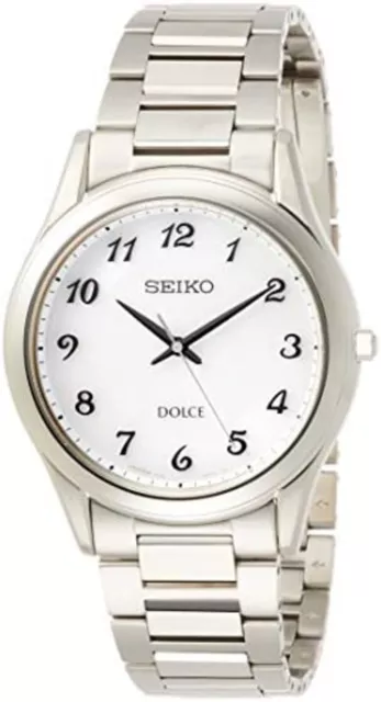 SEIKO DOLCE Pair Model SADL013 Slim Type Solar Men's Watch Waterproof Silver F/S