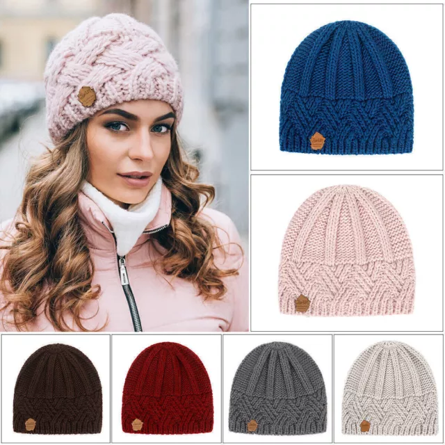 Knitted hat winter hat women & girls chunky knit hats skullcap beanie warm