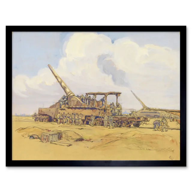 Cheffer French Artillery Guns WWI War Painting Framed Wall Art Poster