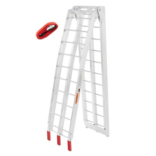 7.5ft Aluminum Single Folding Lawnmower Arched ATV Truck Loading Ramp 750Lbs