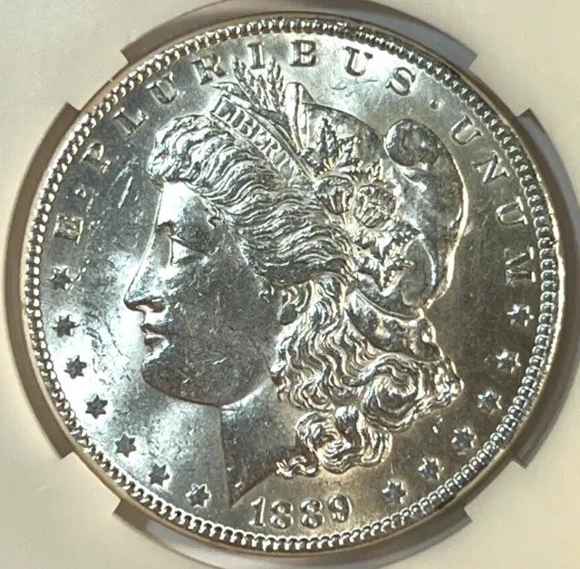 1889 P Morgan Silver Dollar GEM BU - Pure White
