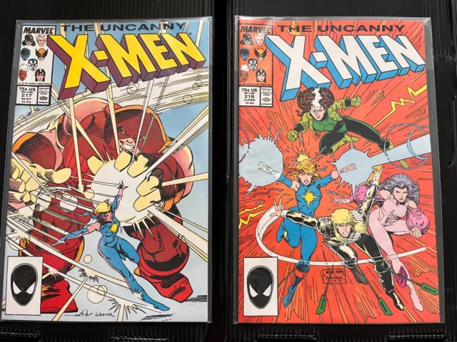 UNCANNY X-MEN 217 218 (Juggernaut, Dazzler, Psylocke, Chris Claremont) 1987