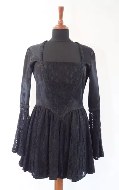 Mini abito in raso e pizzo abito gotico vittoriano costume steampunk barocco