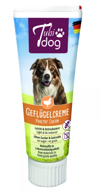 3 x Tubi-DOG Tubi Dog Geflügelcreme in der Tube 75g im 3er Set