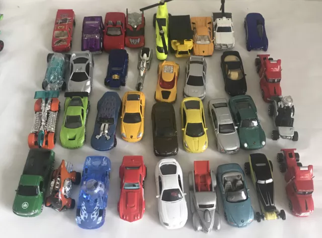 35 Diecast Collection Bundle Cars Motorbikes Helicopter Hot Wheels And Others