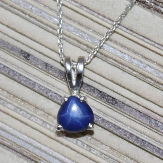 10ct Natural Star Blue Sapphire Gem 925 Silver Pendant Women Fashion Jewelry