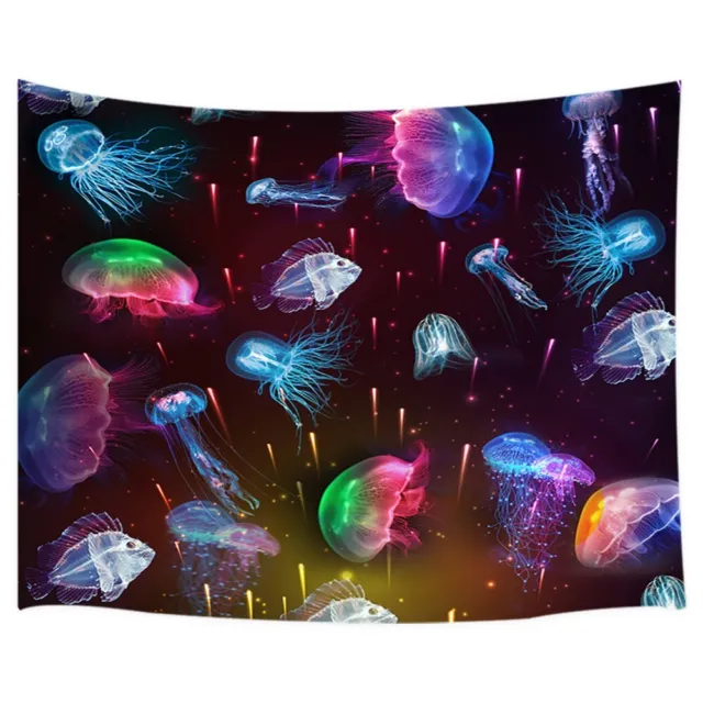 Jellyfish Fish Tapestry Psychedelic Wall Hanging Art Fabric Poster Bedroom Decor