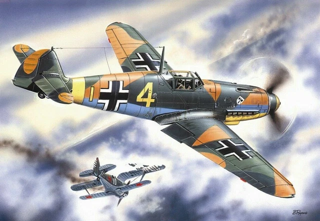 (I) ICM 1:48 Kit Echelle - Messerschmitt Bf 109F-4 WWII Allemand Chasse ICM48103