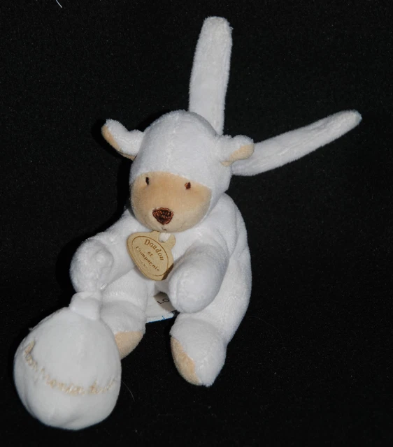 Peluche Mouton Mon Premier DOUDOU ET COMPAGNIE Agneau Blanc Attache Tétine TTBE