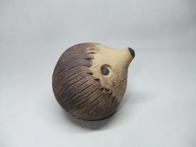 Studio Pottery Hedgehog Figure Signed RS? Ceramic Handmade Small 2