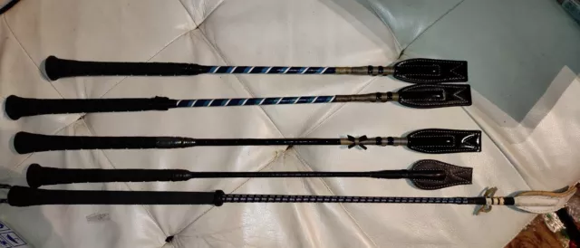 Leather Riding Crop for Horses Jump Bat Jockey Race Whip Show Sticks lot of 5