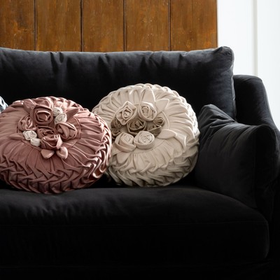 Nunubee A Forma di Cuore Honey Rosa Corto Velluto Cuscino di Sostegno Decorazione Cuscino per Casa Divano Letto 40X35cm 