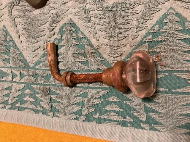 Antique glass/crystal door knobs with locking handle