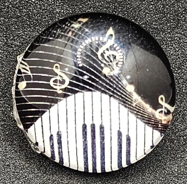 New Piano Glass Button Charm for Noosa Ginger Snaps etc. Jewelry 18mm