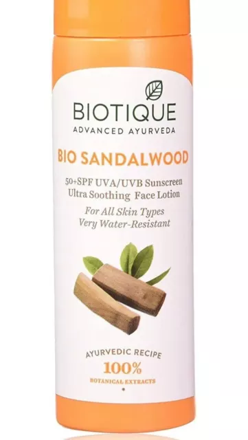 Biotique Bio Bois de Santal Crème Solaire 50+ SPF Lotion Visage Ultra...