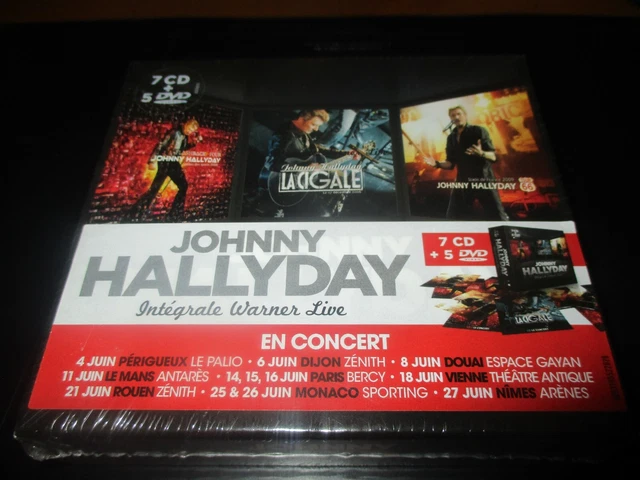 COFFRET 7 CD + 5 Dvd Neuf "Johnny Hallyday : L'integrale Warner Live