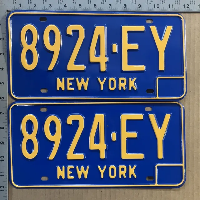 1967 New York license plate pair 8924 EY YOM DMV Suffolk Ford Chevy Dodge 13614