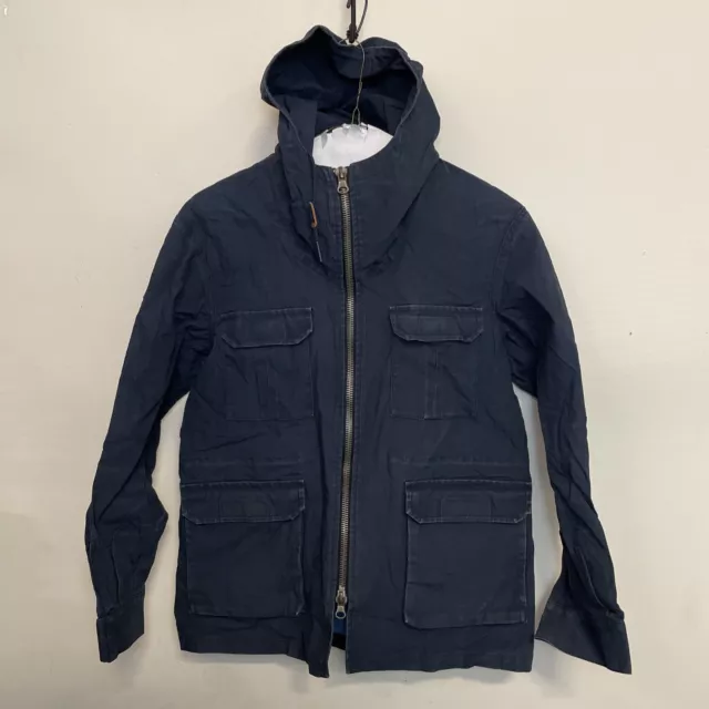 Gant Rugger Bonded Poplin Cotton Hooded Rain Jacket, Navy Size M